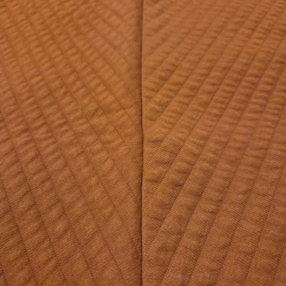 A New Day Rust Orange Quilted Women's Crew Neck Pullover Sweater. Retro Playful - Picture 6 of 8